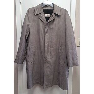 Gleneagles Overcoat Removal Faux Fur Liner Harris Tweed  Men's Size 40R  Vtg